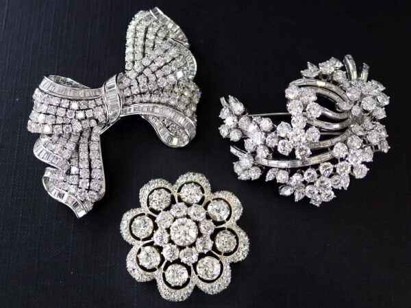 Victorian diamond brooches