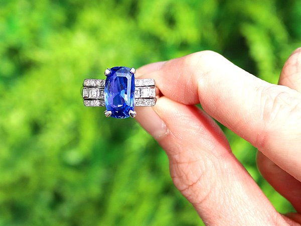 art deco sapphire engagemnrt ring