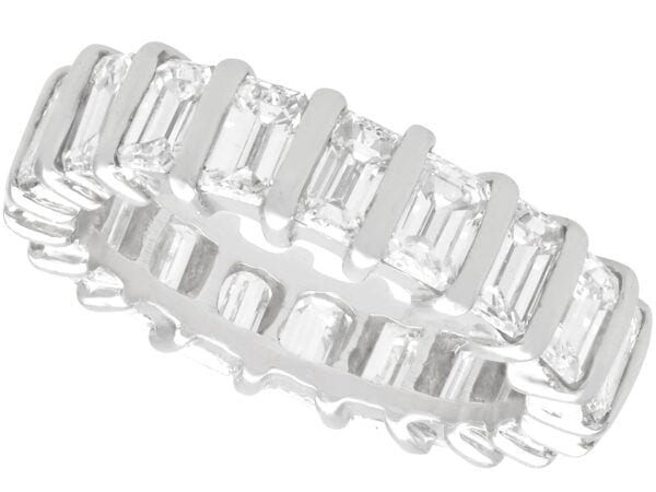 emerald cut diamond eternity ring