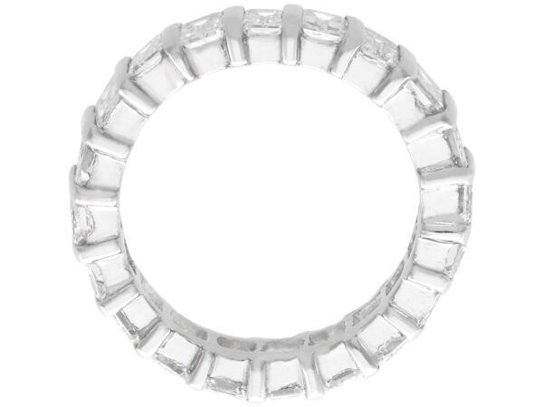 emerald cut diamond eternity ring in platinum