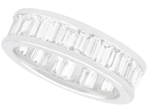 baguette diamond eternity ring in platinum