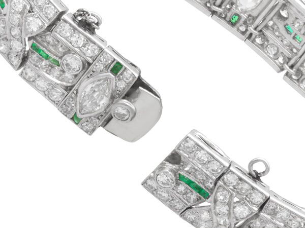 1920s emerald diamond bracelet clasp