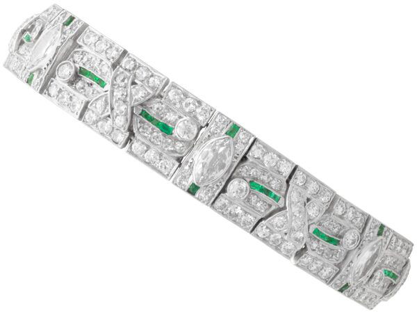 1920s emerald diamond bracelet