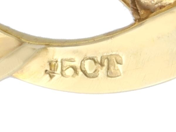 Victorian Gold Pearl Necklace gold hallmarks