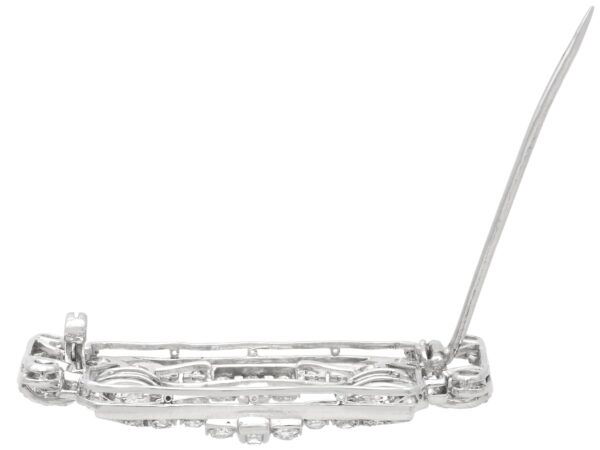 antique art deco diamond brooch pin open