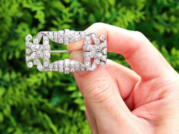 antique art deco diamond brooch outside