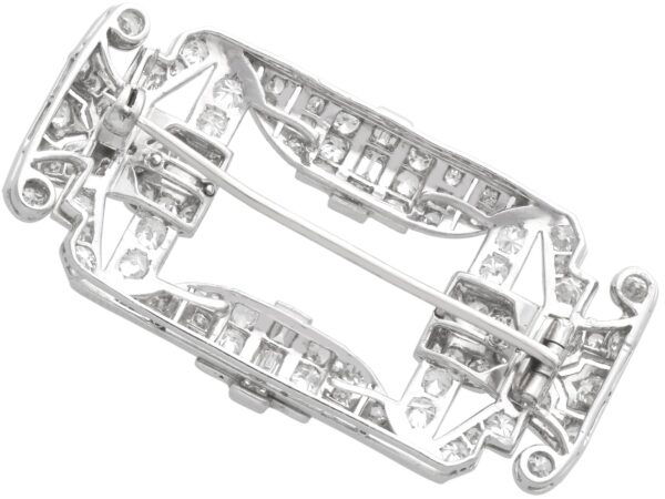reverse of antique art deco diamond brooch