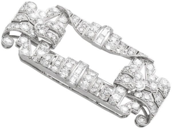 antique art deco 4.28ct diamond brooch