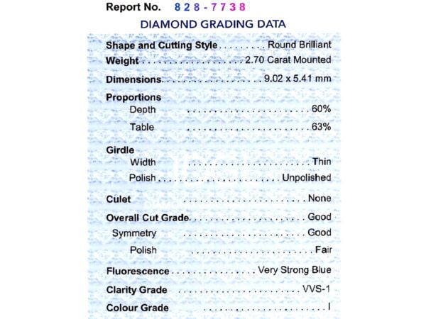 antique 2.70 carat diamond ring certificate