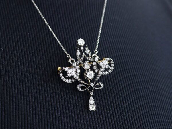 Edwardian diamond pendant on top