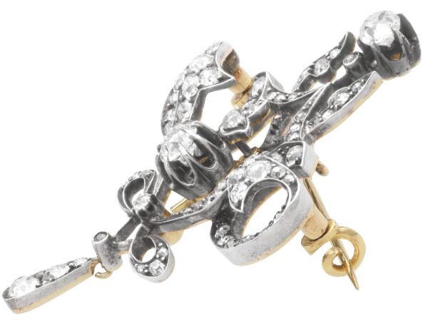 Edwardian diamond brooch side view