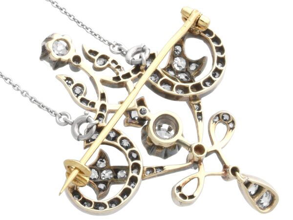 reverse of Edwardian diamond pendant
