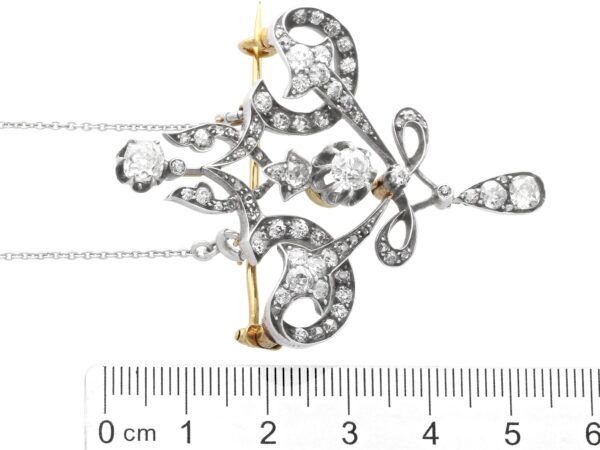 size of Edwardian diamond pendant