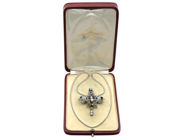Edwardian diamond pendant in box