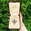 Edwardian diamond pendant in gold outside