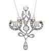 Edwardian diamond pendant brooch in gold