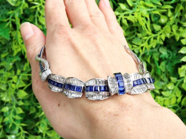 art deco sapphire necklace outside