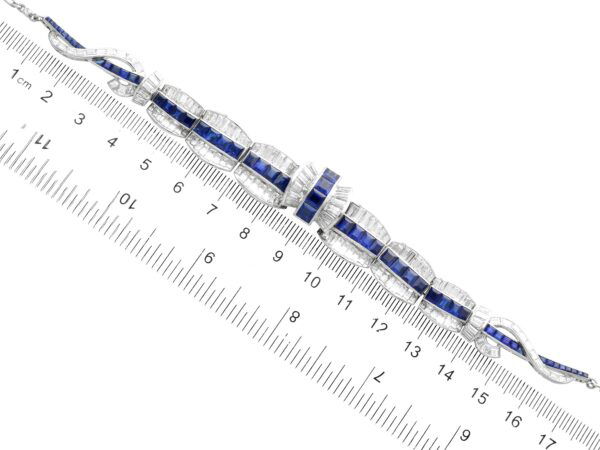 size of art deco sapphire necklace