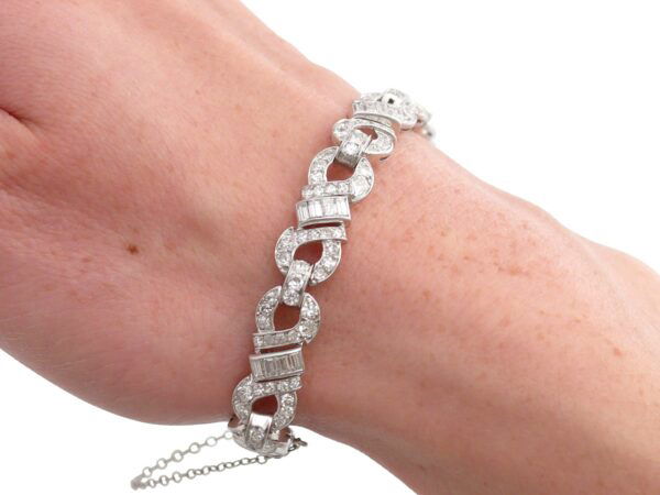 6 carat Diamond Bracelet in platinum on wrist