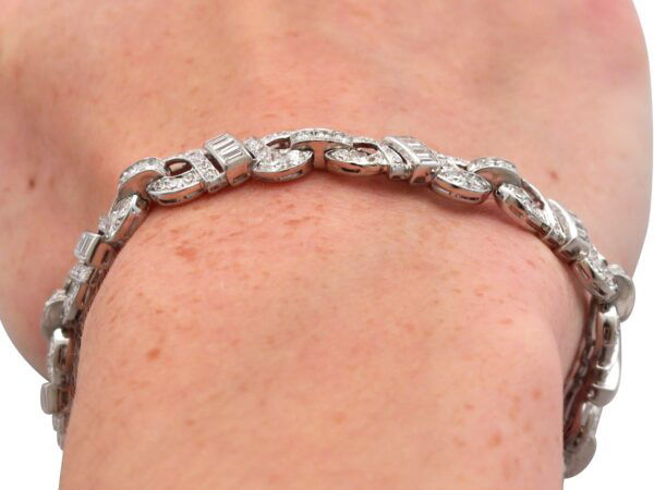 wearing a 6 carat Diamond Bracelet in platinum