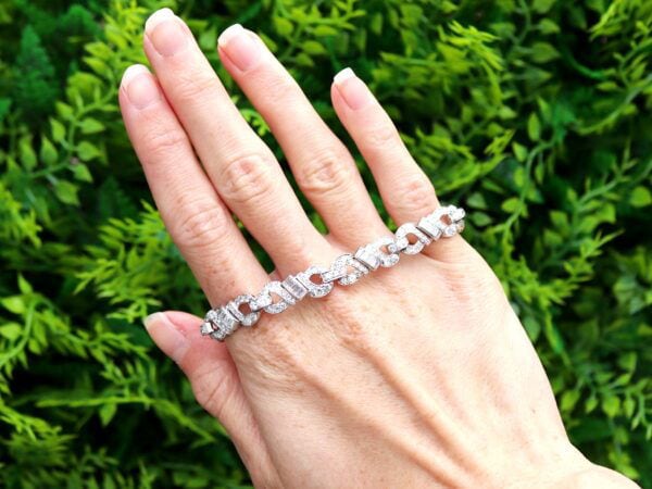 1950s Art Deco Diamond Bracelet Outside