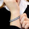 Sapphire Diamond Platinum Bracelet On Wrist