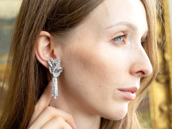 Wearing Linear Diamond Drop