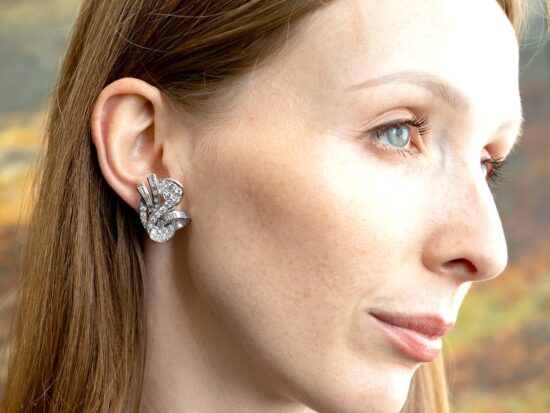 Wearing Baguette Diamond Earring
