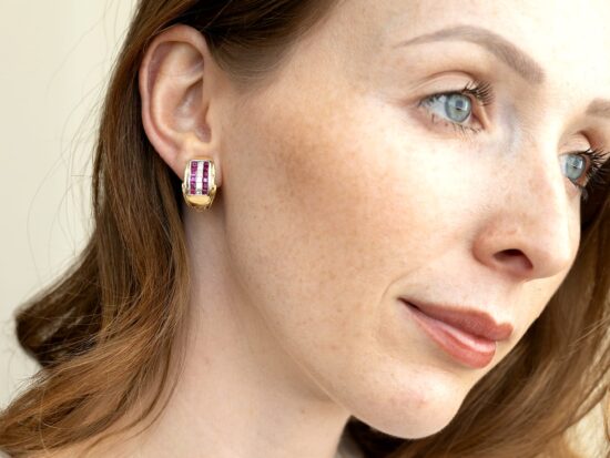 Ruby Earrings Worn Image