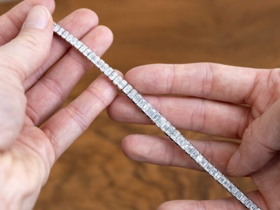 Luxury 14 carat Diamond Line Bracelet in Platinum