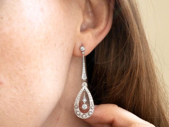 Wearing Art Deco Earrings