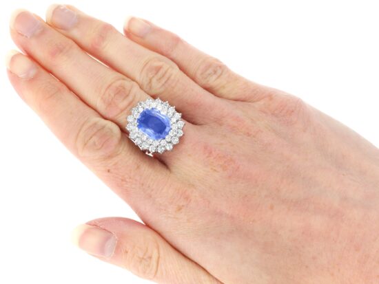 Sapphire Ring Worn On Hand