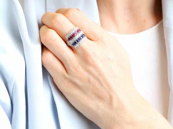Ruby Sapphire Ring On Finger