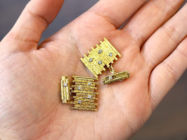 Yellow Gold and Diamond Earrings 