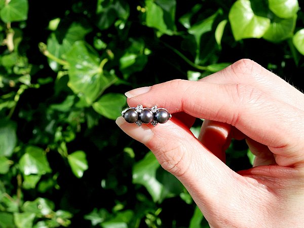 Vintage Pearl and White Gold Cufflinks