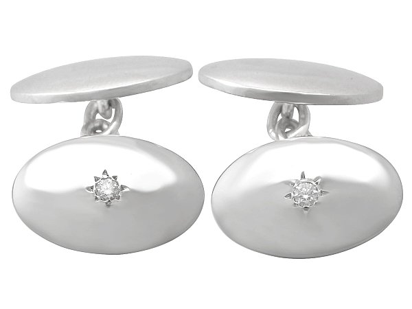 White Gold and Diamond Cufflinks 