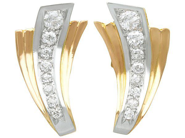 yellow gold Art Deco earrings
