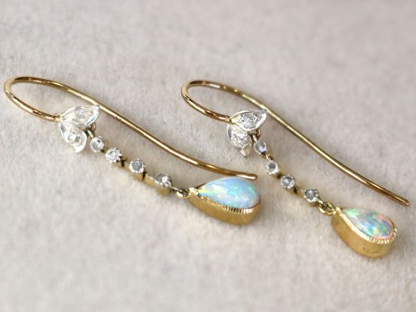 edwardian drop earrings opal