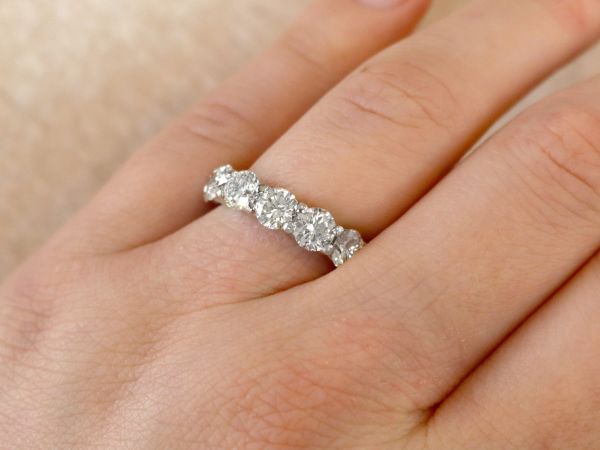 Vintage Diamond and 10 ct White Gold Full Eternity Ring