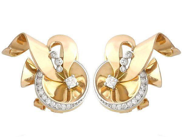 gold art deco earrings