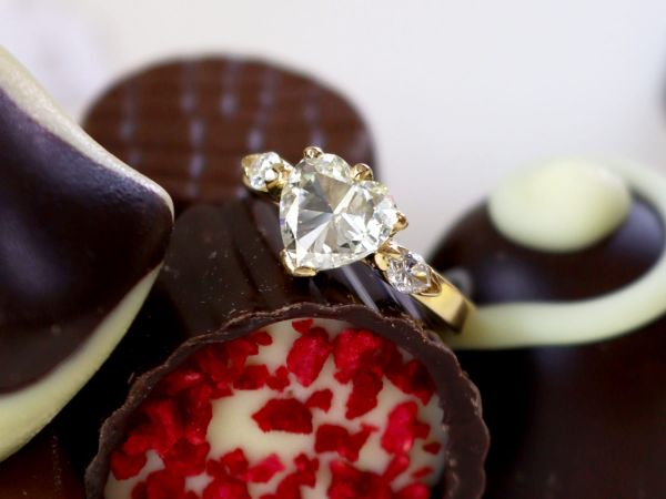 Vintage French Diamond Heart engagement ring