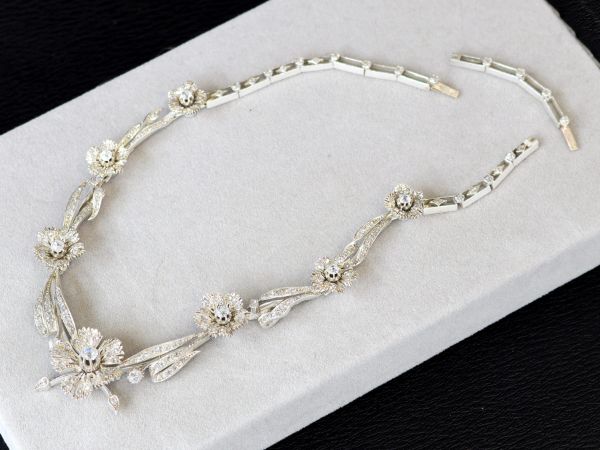 Mid Victorian Diamond and Silver Necklace