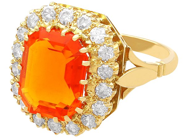 Fire Opal Yellow Gold Dress Ring