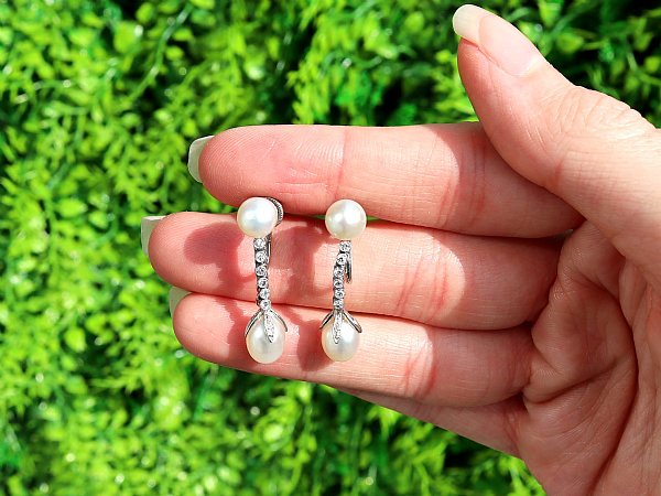 edwardian drop pearl earrings