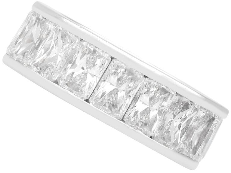 radiant cut diamond eternity ring closeup