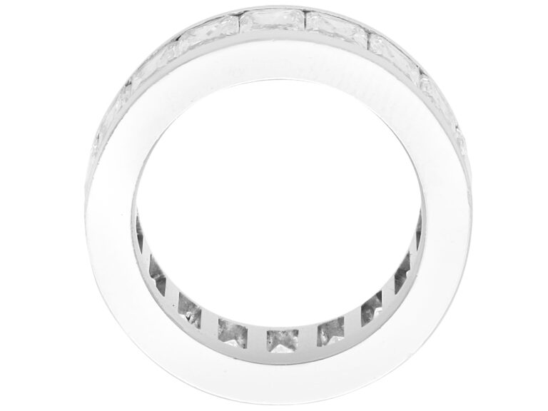 platinum radiant cut diamond eternity ring