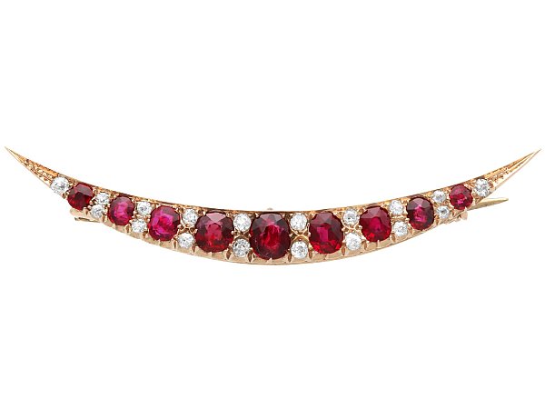 Edwardian Rose Gold Crescent Brooch