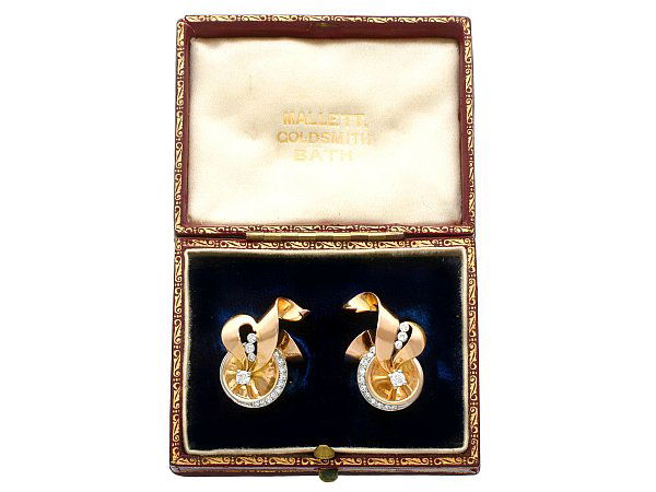 vintage art deco clip earrings