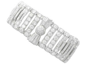 art deco white gold diamond bracelet
